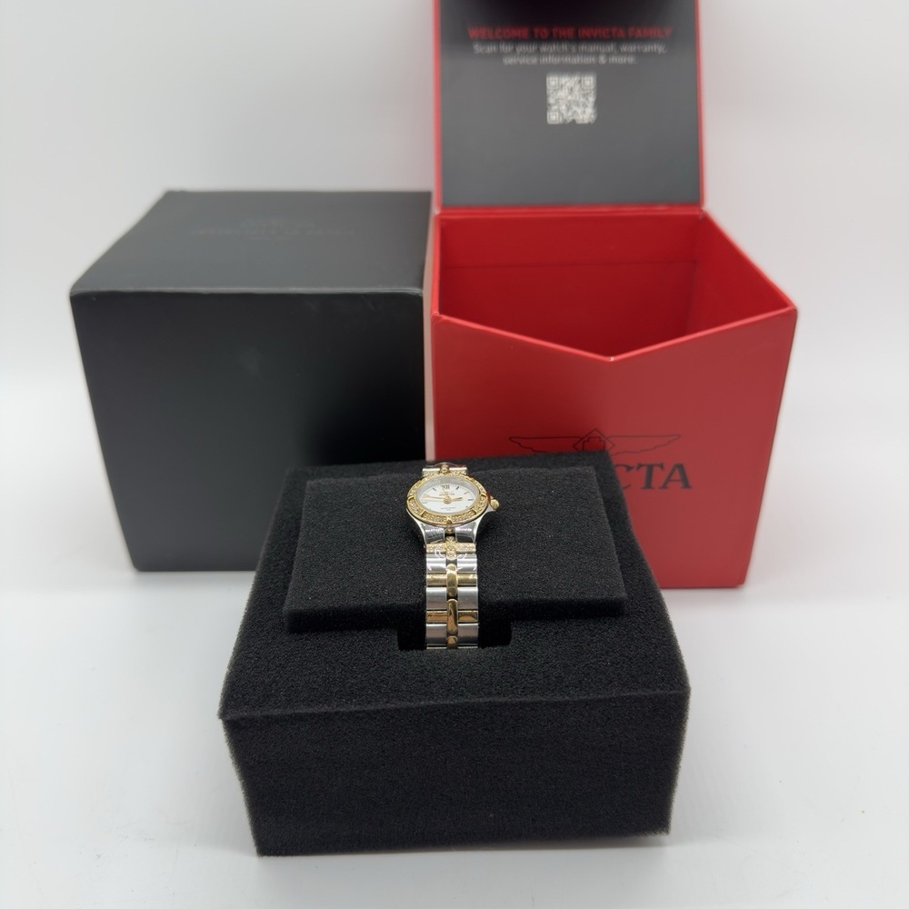 Invicta 0133 Wildflower Two-Tone Gold‎ & Steel Crystal Bezel Ladies Watch